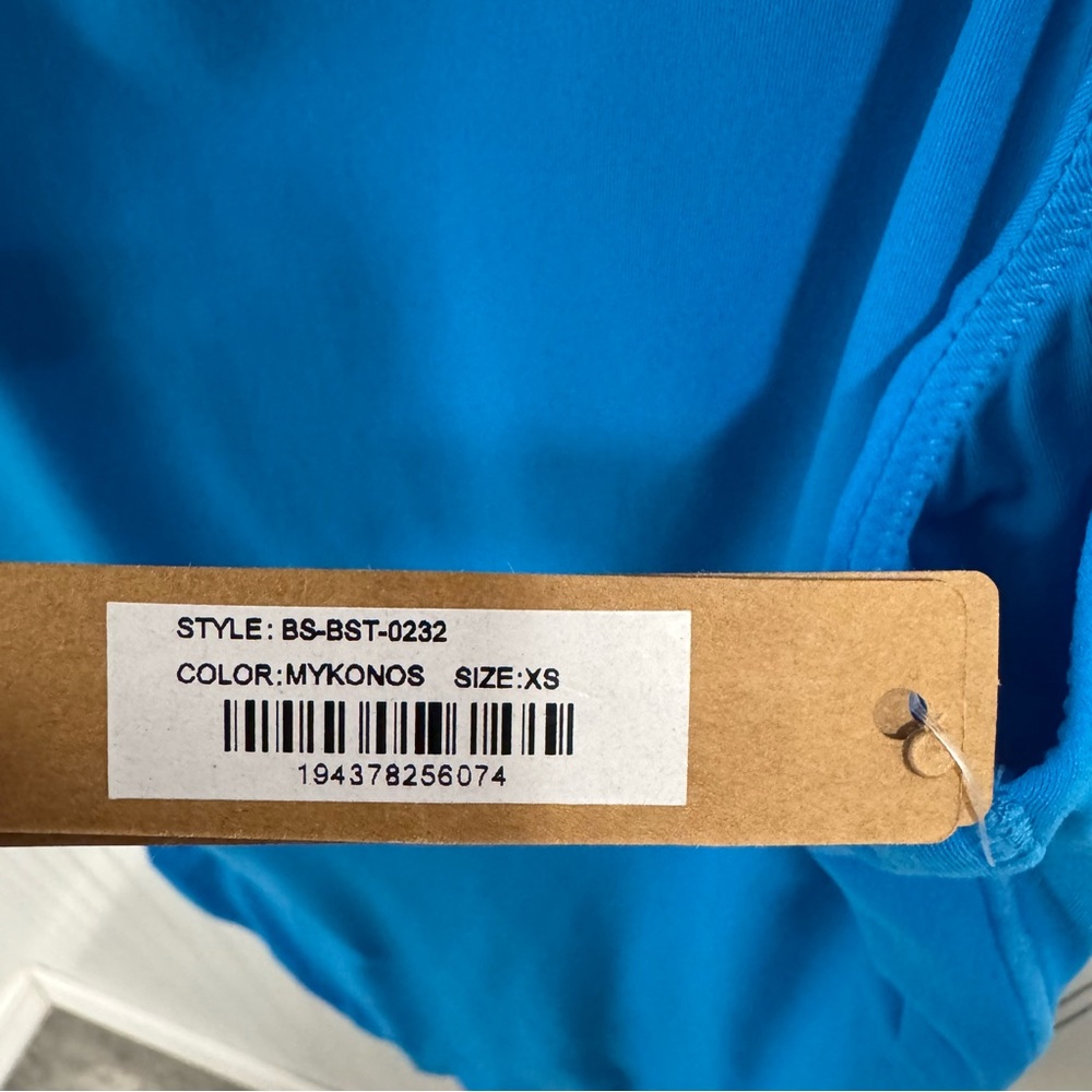 Skims Fits Everybody High Neck Bodysuit Mykonos XS - Picture 6 of 7